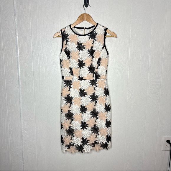 Kate Spade Tiger Lilly Lace Crochet Pink Black Lined Dress size 2 - Picture 2 of 12